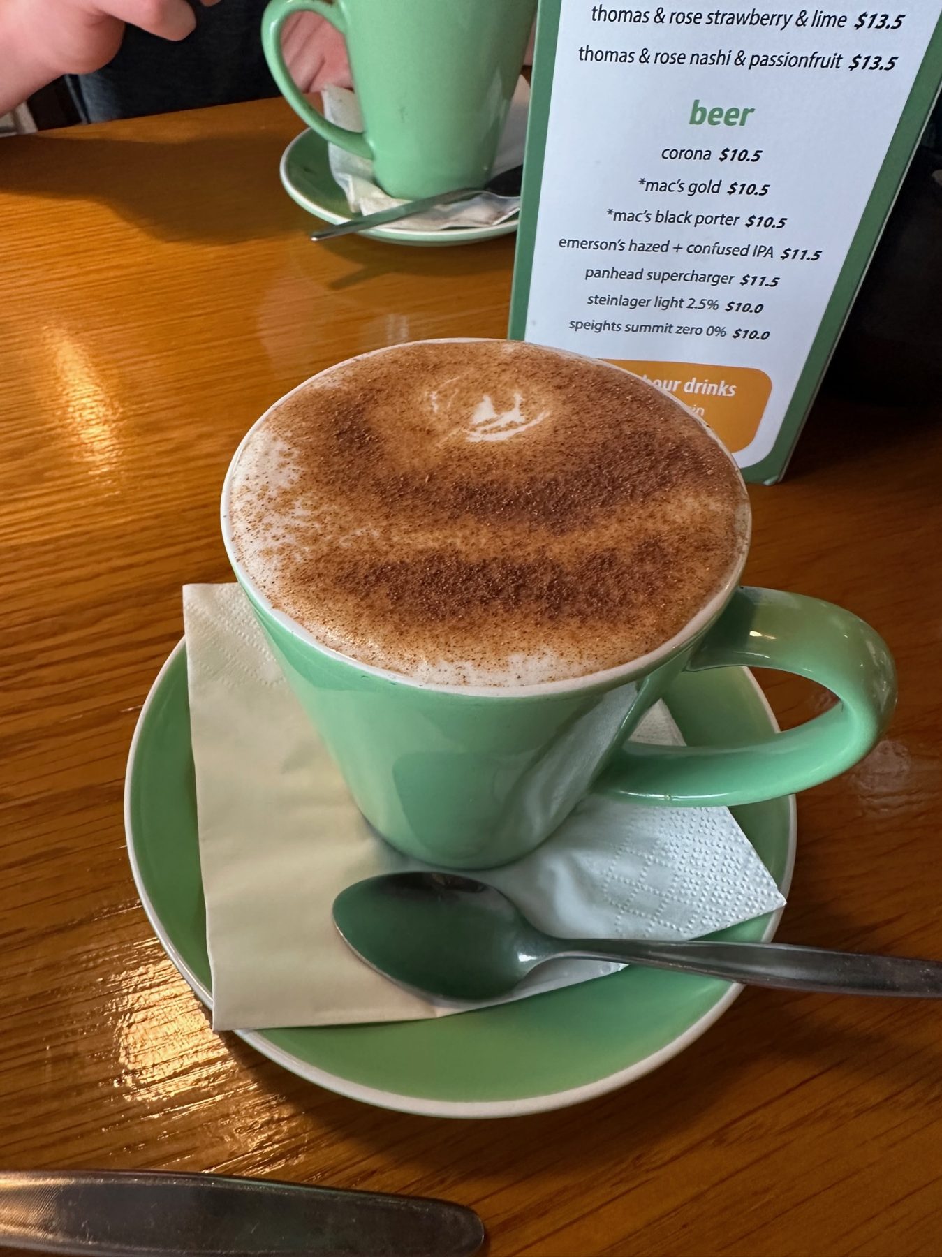 A cappuccino at Capers Epicurean in Rotorua