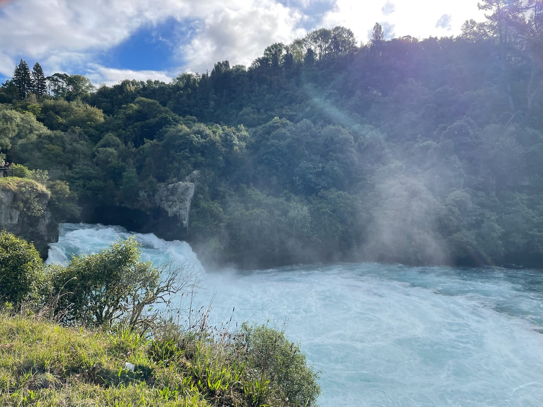 White water pouring through Huka Falls near Taupo