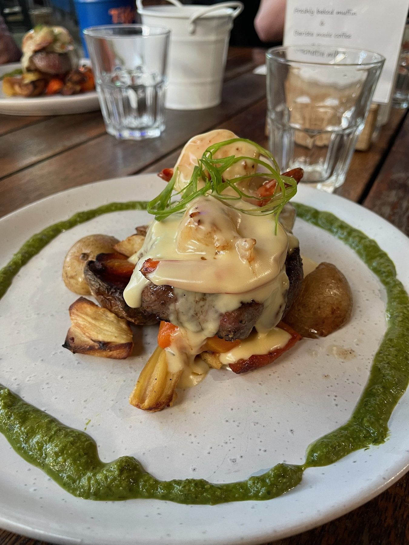 The steak special with cheese sauce at Ambrosia in Rotorua